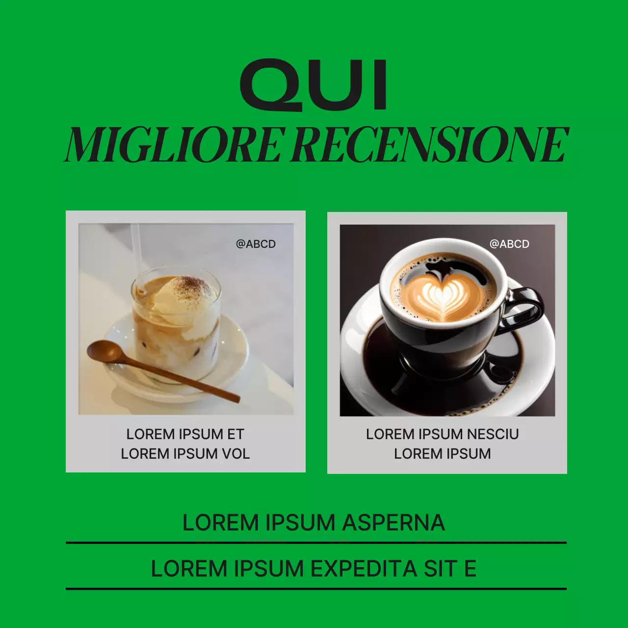 Promuovere un semplice annuncio di caffè verde e arancione
