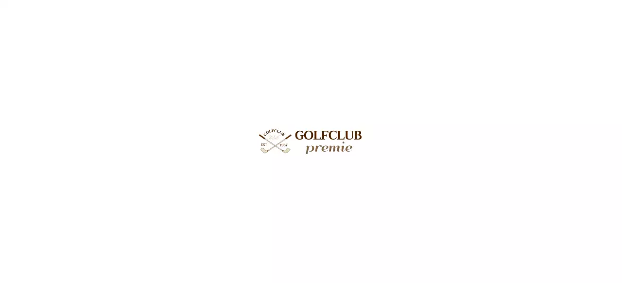 Golfclubs met bruin gekleurd golfclublogo voor een stijlvolle uitstraling