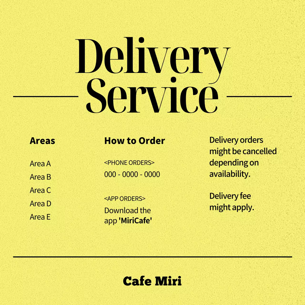 Yellow Vintage Cafe Notice Collection Instagram Carousel