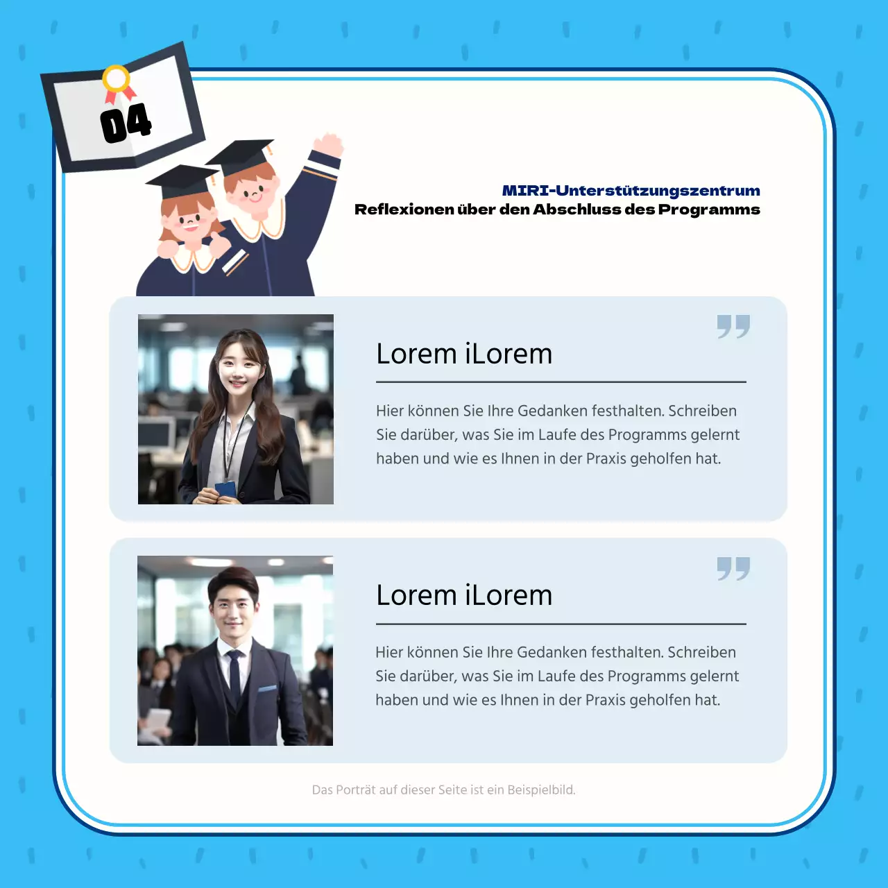 Blauer und hellblauer Mittelbaustein