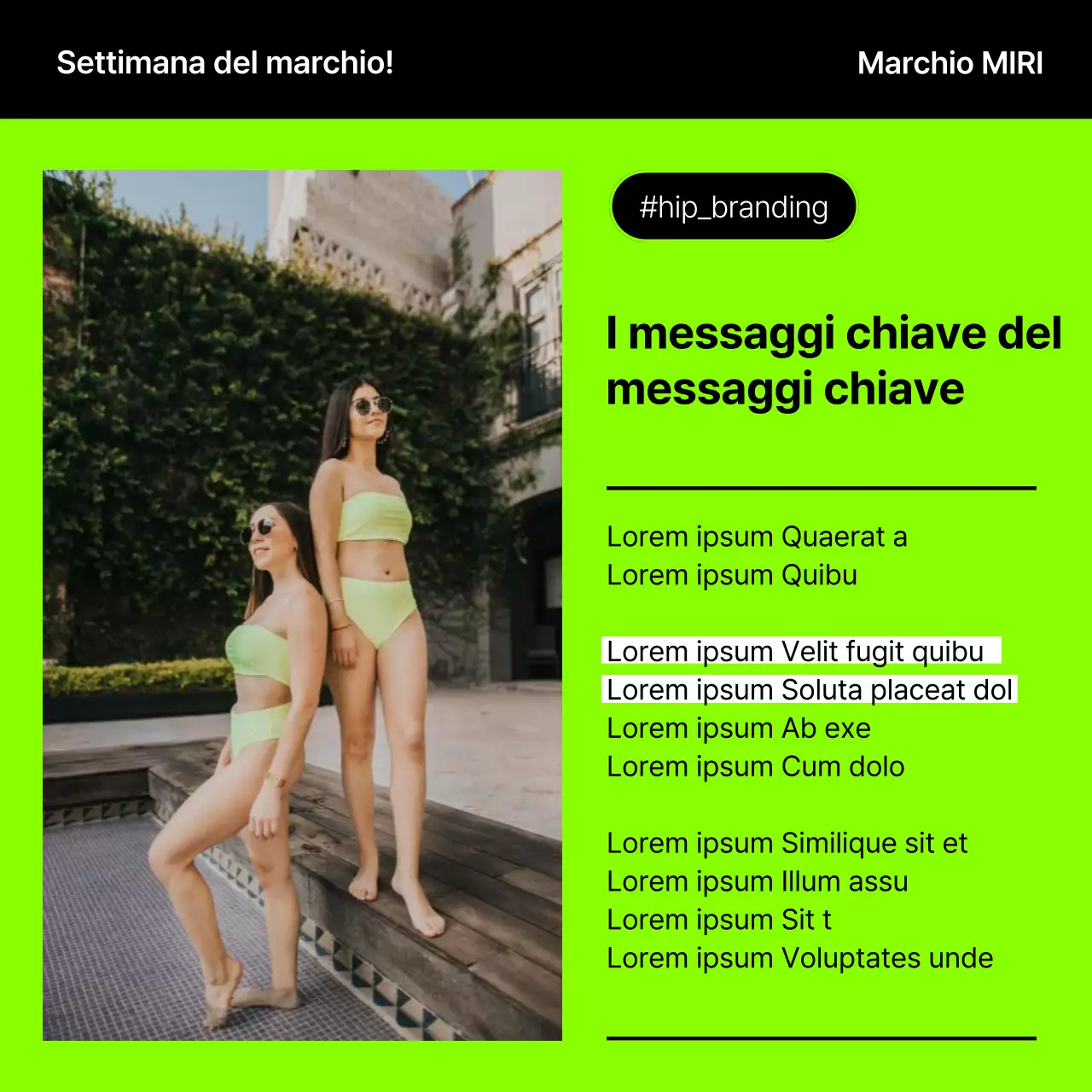 Un primer di branding alla moda, neon e nero