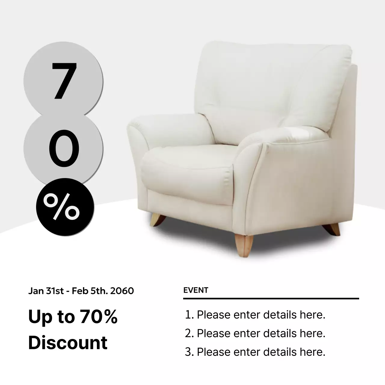 Black and white minimalist interior brand post