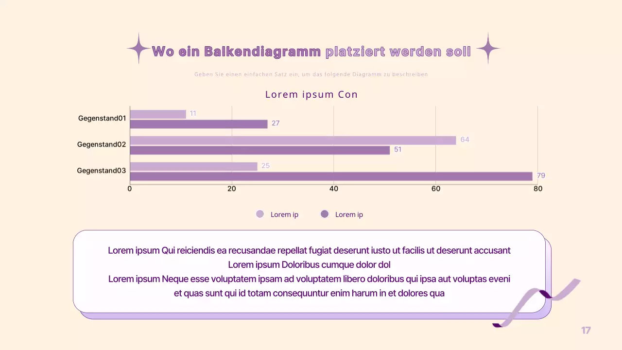 Eine einfache PM-Präsentation in Gelb und Lila