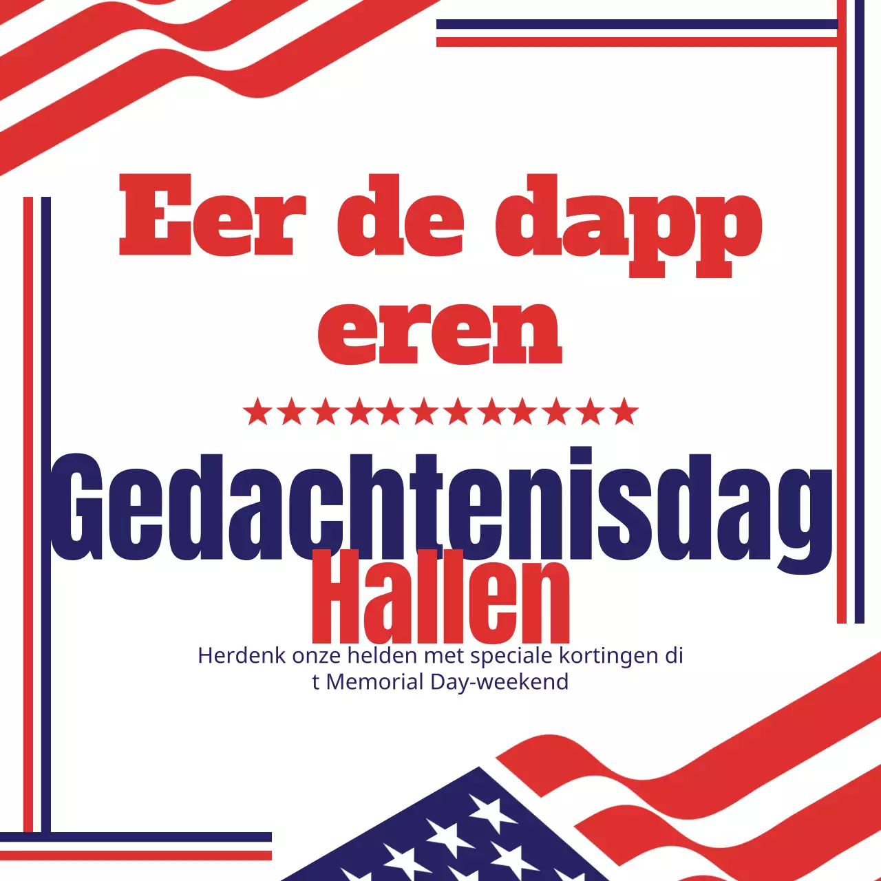 Promoot rood-blauwe verkoop op Memorial Day in de VS