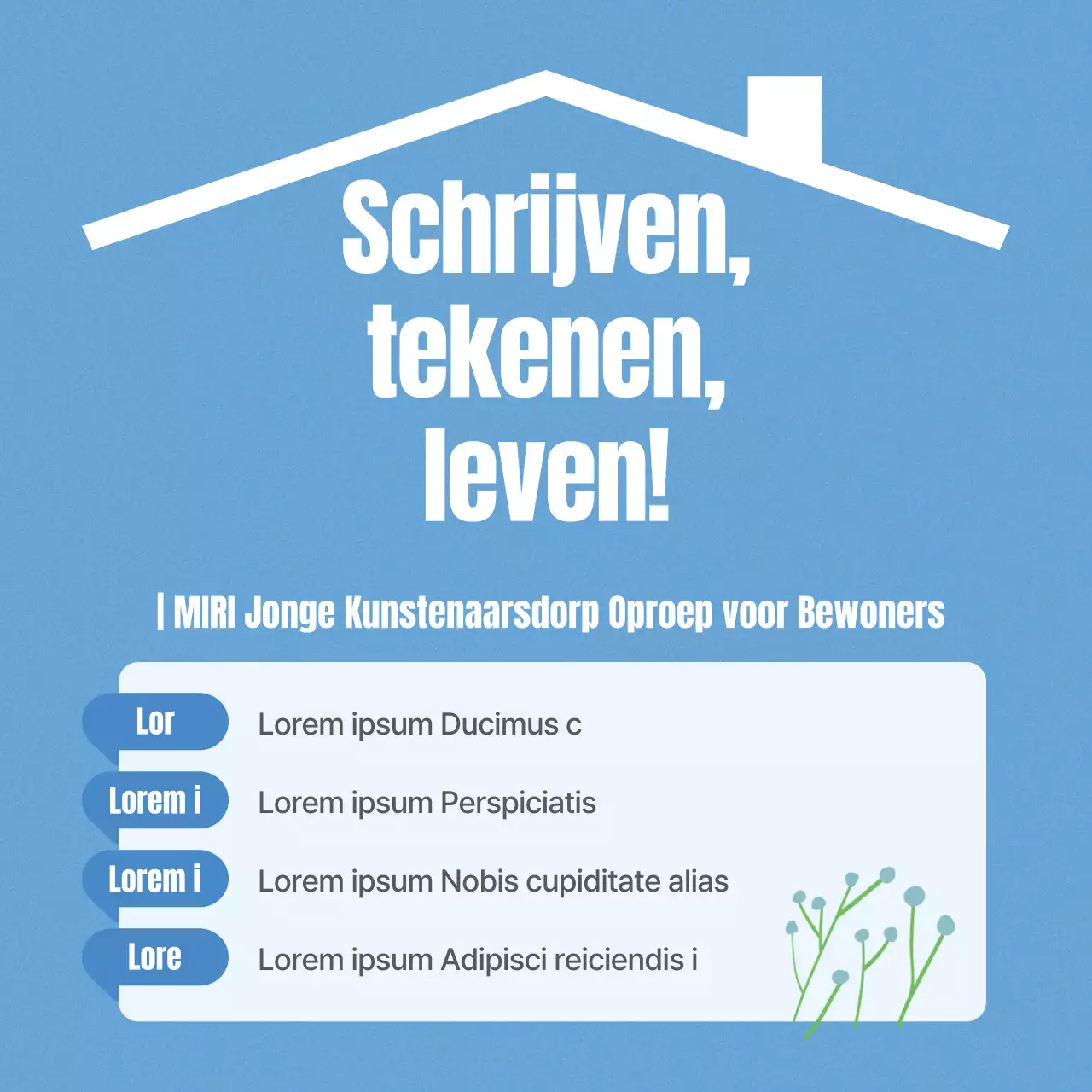 Promoot een frisse, lichtblauwe werving van huurders