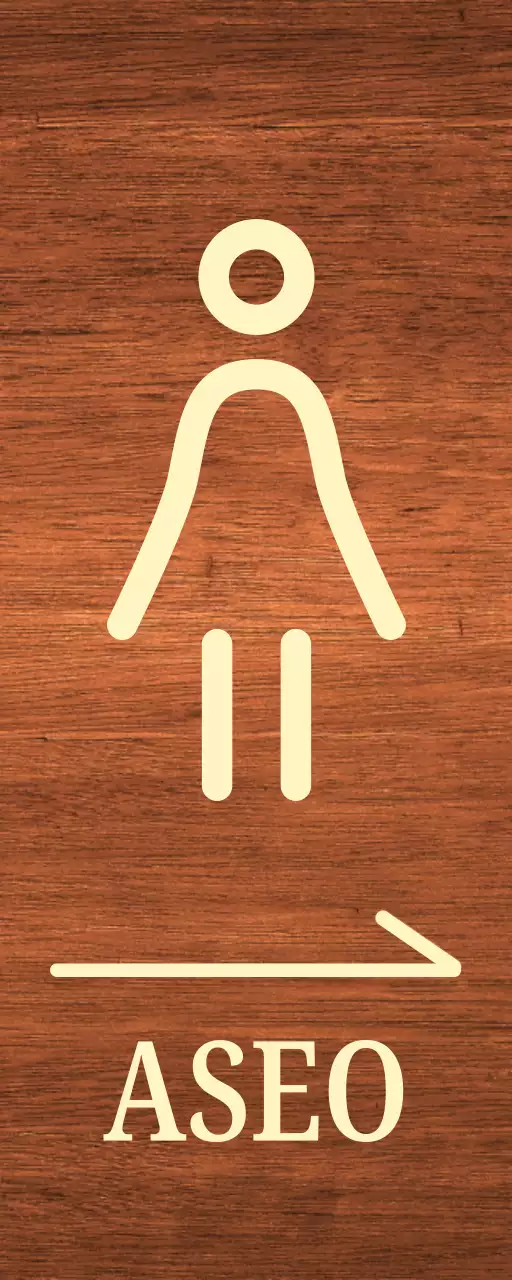 icono de mujer beige ubicación del inodoro