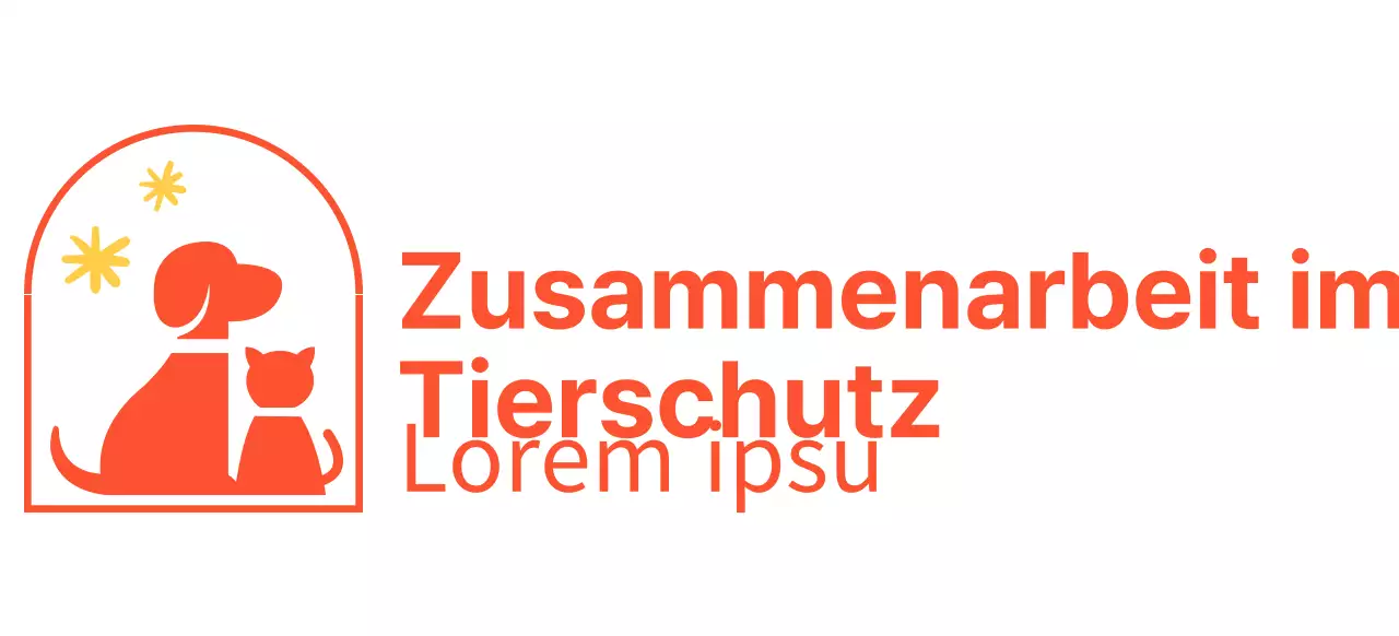 Die Humane Society mit einem niedlich illustrierten Logo mit einem Hund und einer Katze in Rot