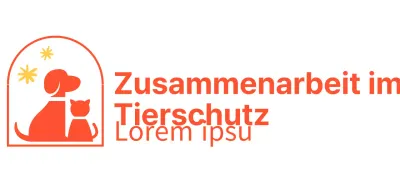 Die Humane Society mit einem niedlich illustrierten Logo mit einem Hund und einer Katze in Rot