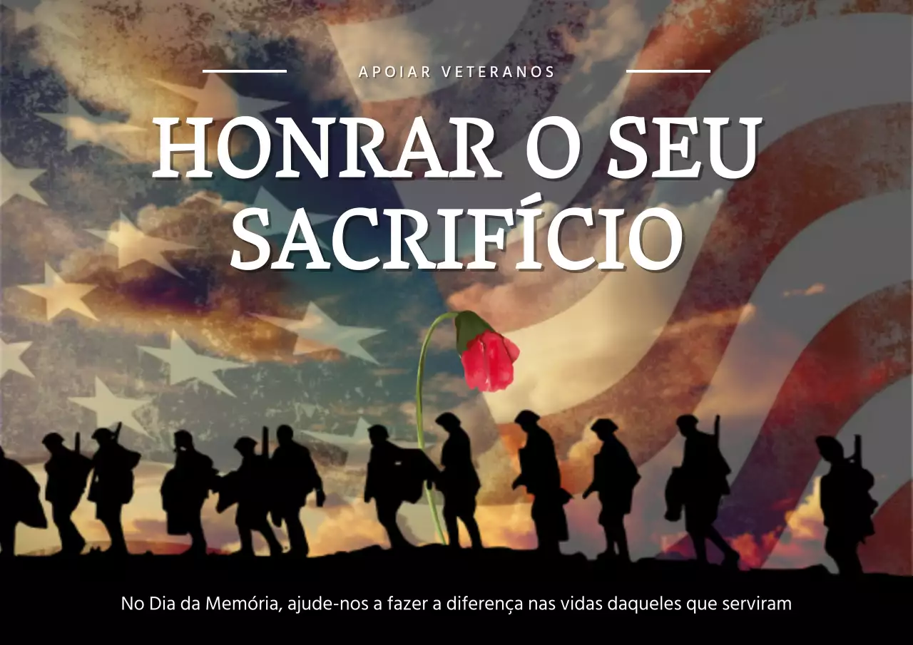 Publicidade de apoio aos veteranos do clássico vermelho e azul