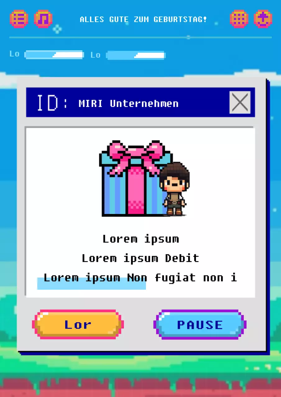 Geburtstagswünsche im Retro-Stil in Hellblau und Rosa