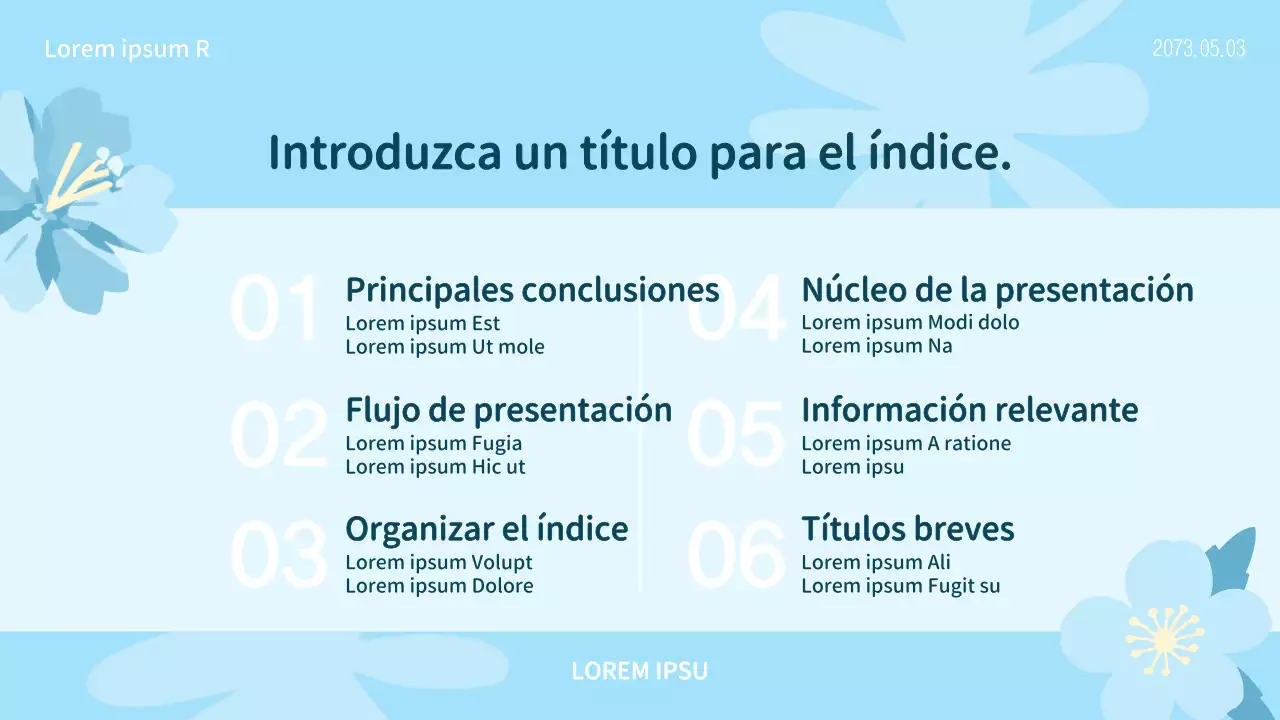 Un bonito plan floral primaveral de amor y gratitud en rosa y azul cielo