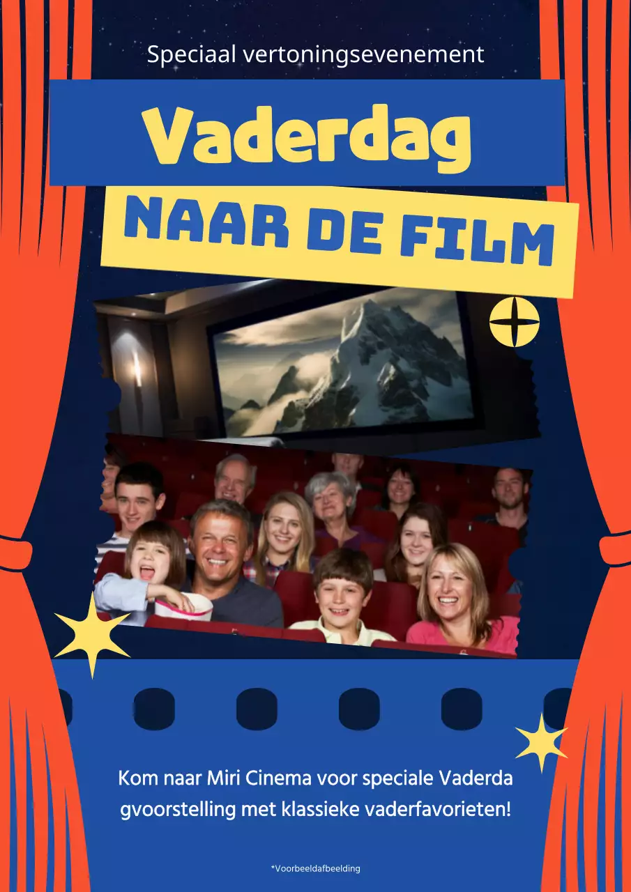 Blauw en rood Charmant Vaderdag bij de Film Publiciteit