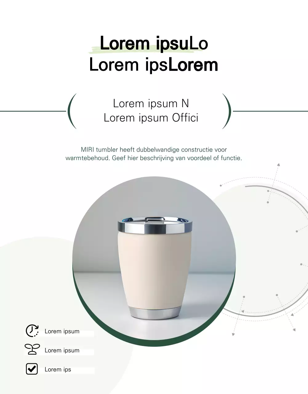 Een minimalistische wit met groene Tumblr advertentie voor nieuwkomers