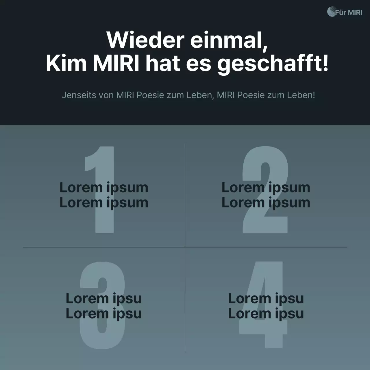 Eine einfache, marineblau-weiße Wahlkampfanzeige