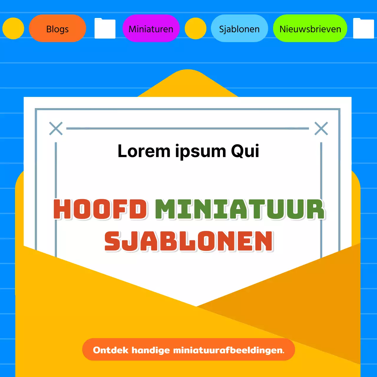 Eenvoudig blauw en geel sjabloon voor een nieuwsbrief