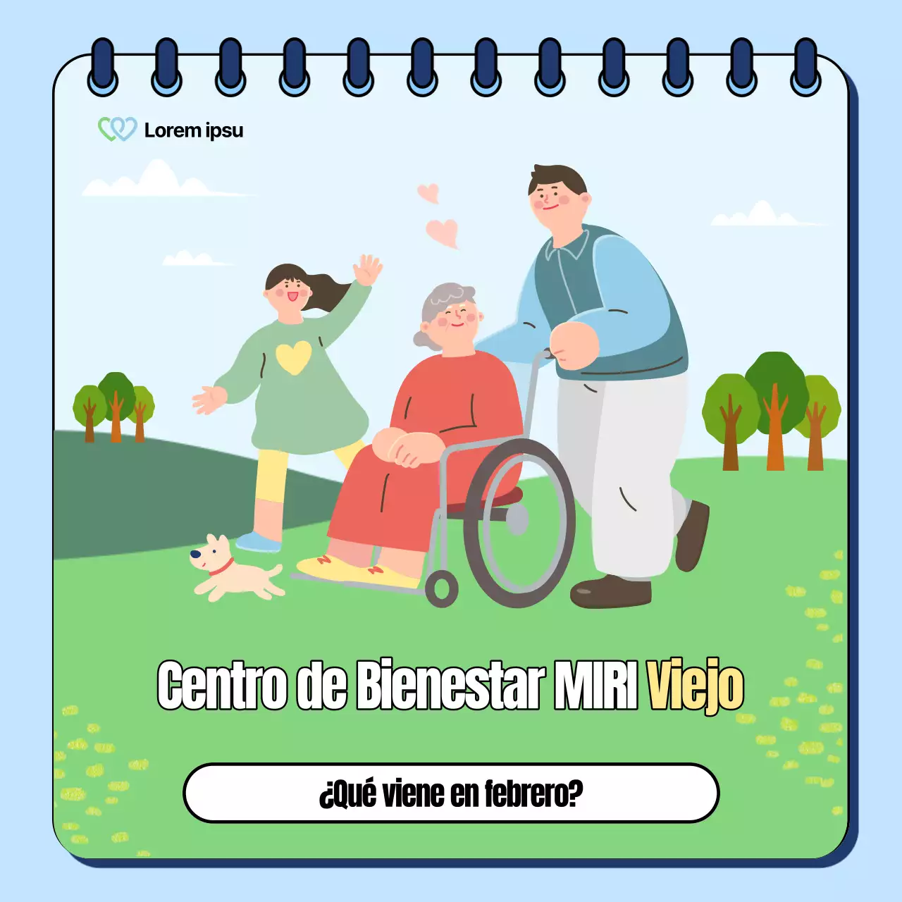 Un bonito post sobre la oficina de bienestar social en verde y arco iris