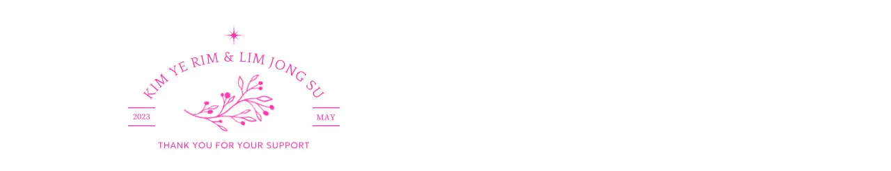 타이포그래피와 꽃 일러스트를 활용한 결혼식 답례품 디자인