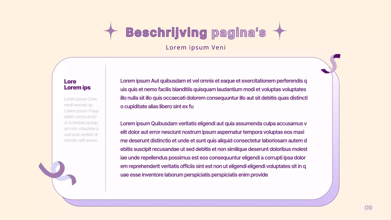 Een eenvoudige PM-presentatie in geel en paars