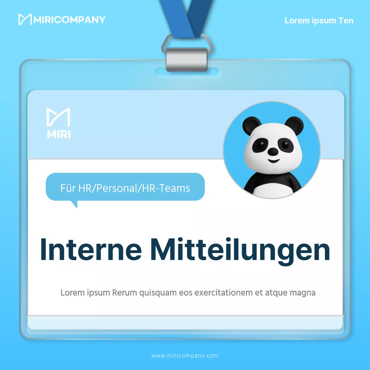 Moderner Planer für eine einjährige Firmenanzeige in Weiß und Hellblau