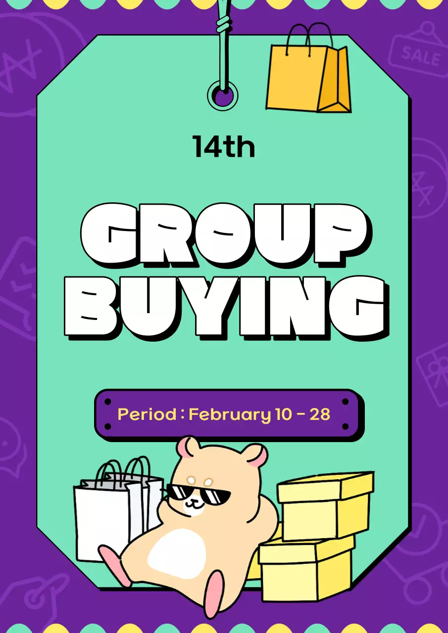Purple Trendy Shopping Promotion Poster