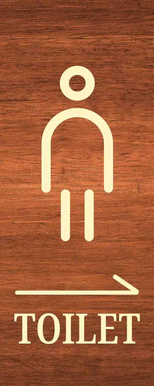 Beigefarbenes Mann-Symbol Standort der Toilette