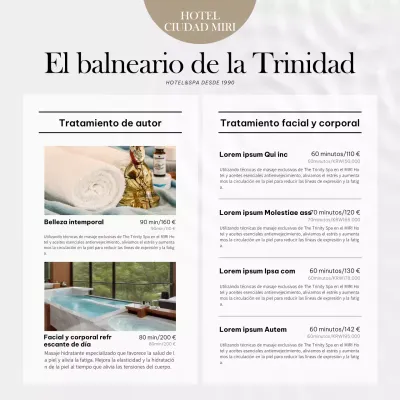 Promover precios de spa de lujo en gris y blanco