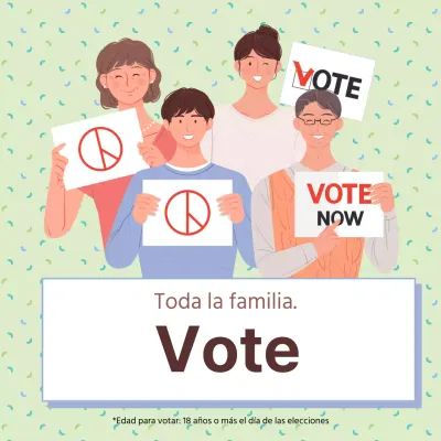 Un bonito anuncio verde lima para animar a votar