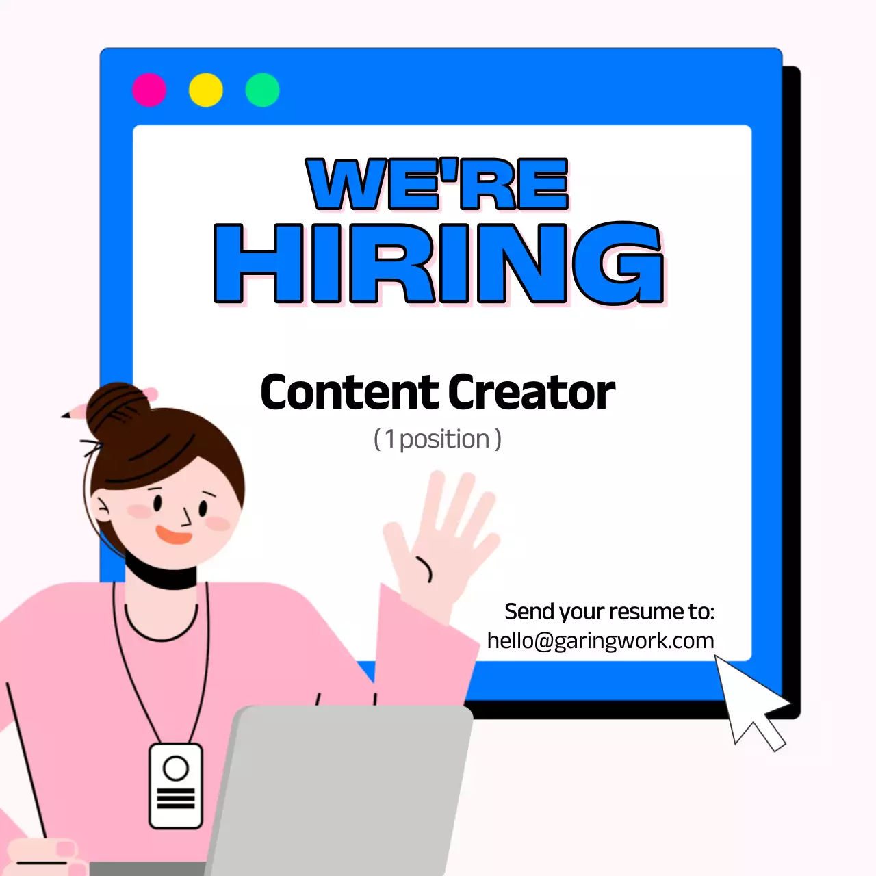 컬러풀 일러스트 채용 템플릿 소셜 포스트 모집 중