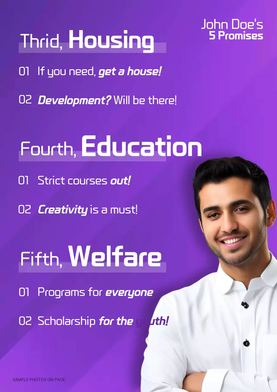 Purple Modern Election Promotion Poster