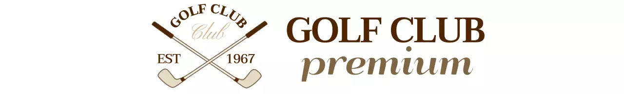 ブラウンカラーのゴルフクラブのロゴが入った高級感のあるゴルフクラブ。