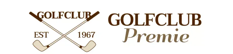 Golfclubs met bruin gekleurd golfclublogo voor een stijlvolle uitstraling