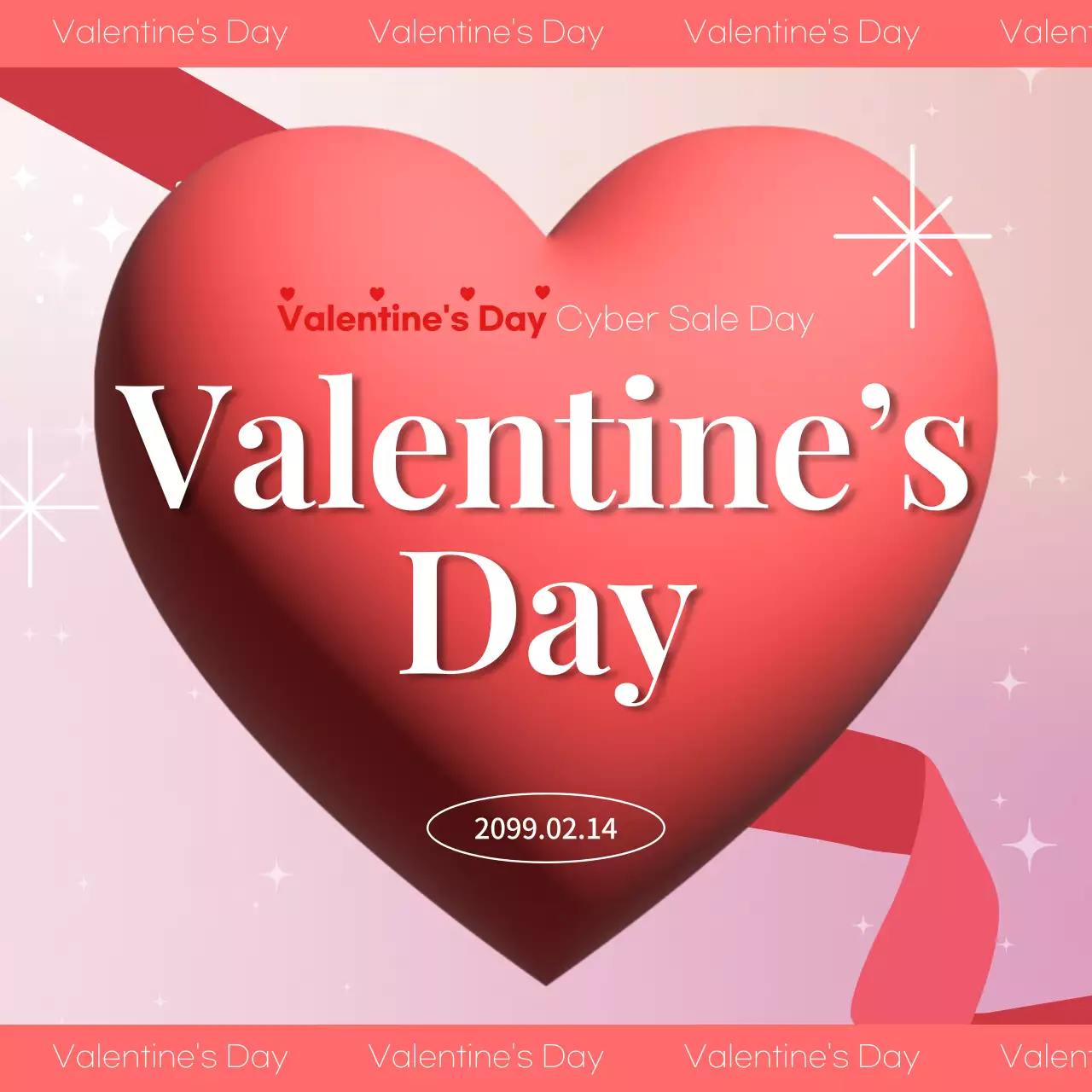 Red Trendy Valentine's Promotion Instagram Carousel