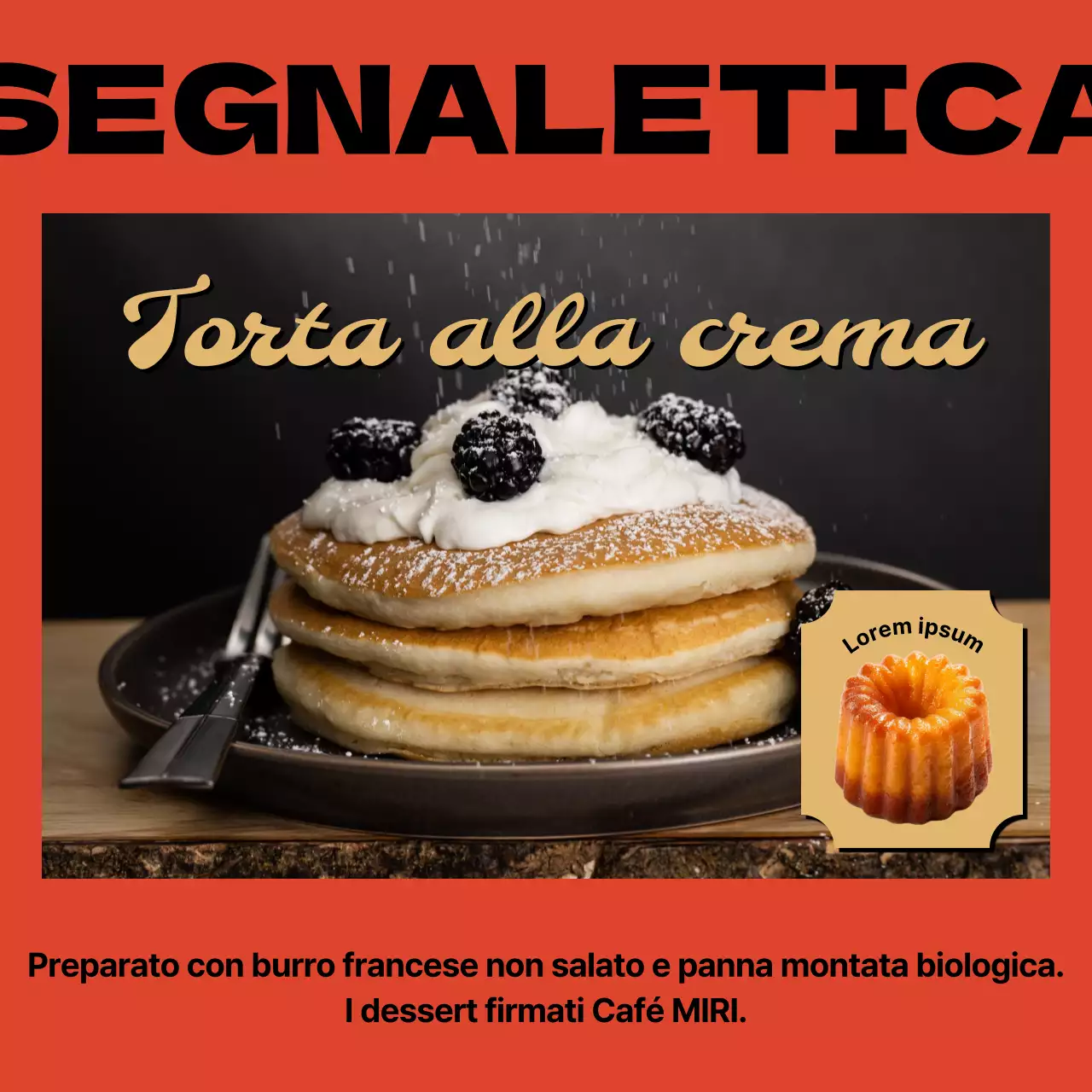 Promuovere un caffè di ispirazione vintage in giallo e rosso