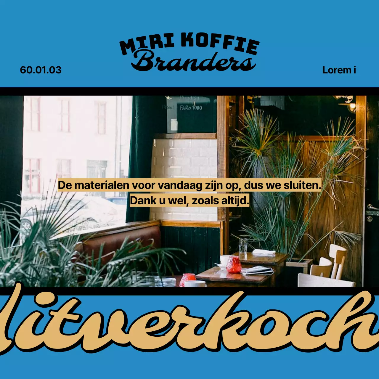 Promoot een vintage geïnspireerd café in geel en rood