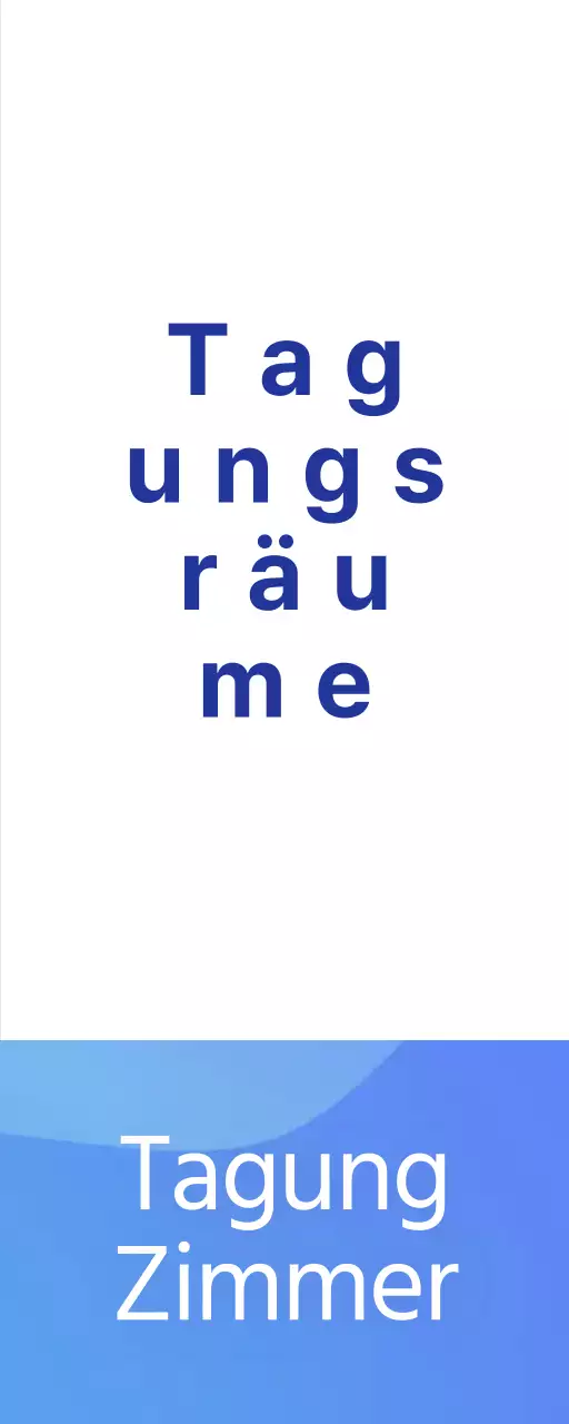 Leitfaden für Tagungsräume mit blauem Farbverlauf