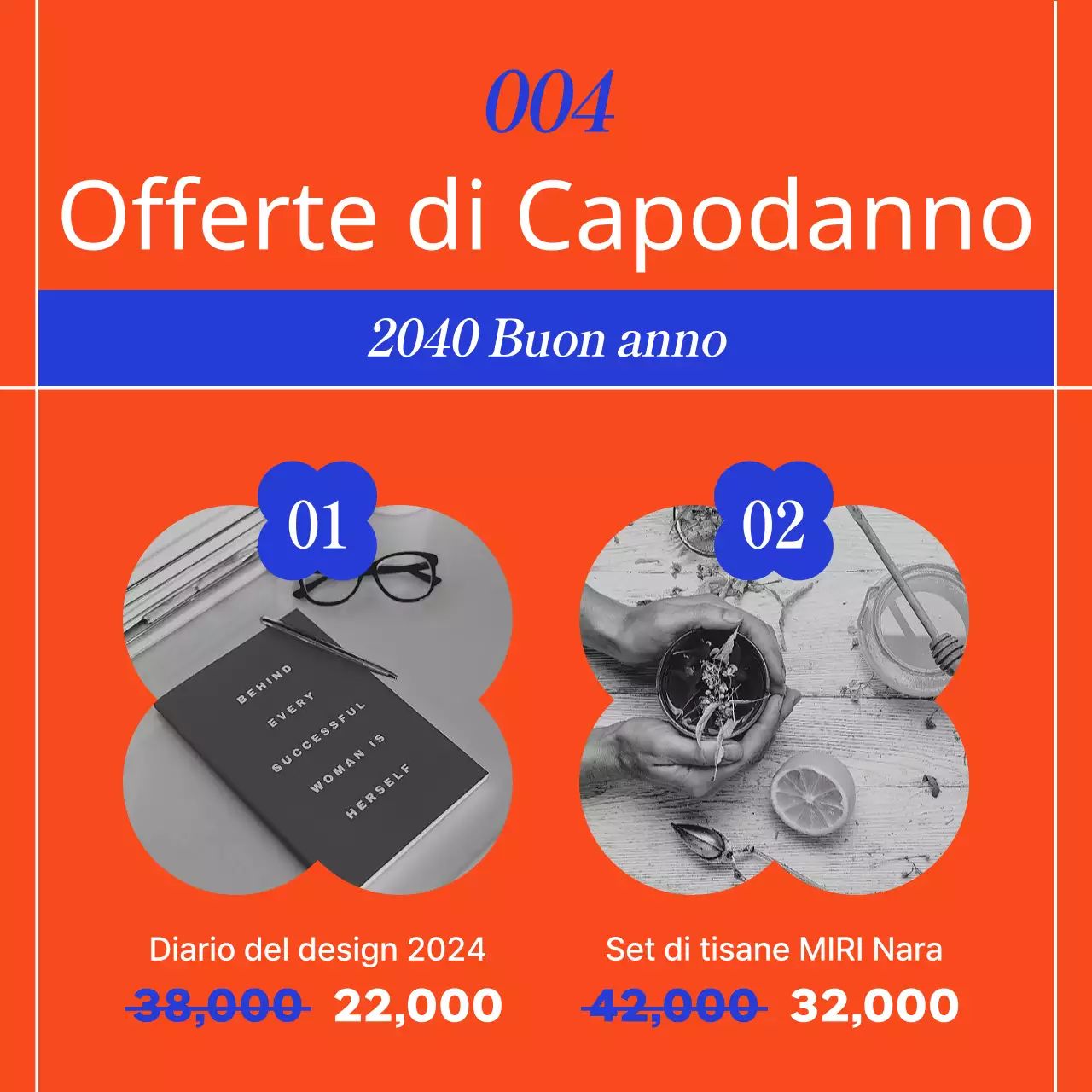 Promuovere un modello di vacanza orientale in rosso e blu