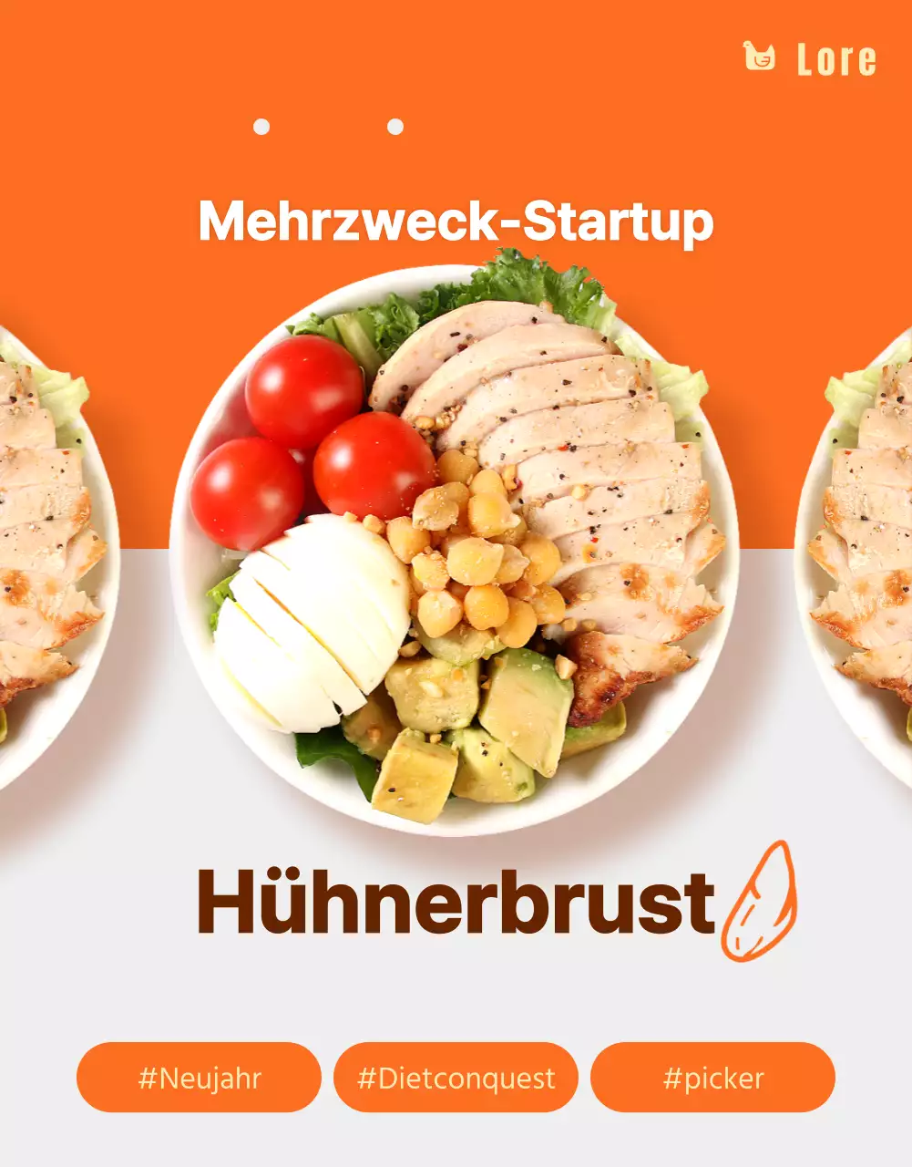 Einfache Diät Hühnerbrüste in Orange und Braun fördern