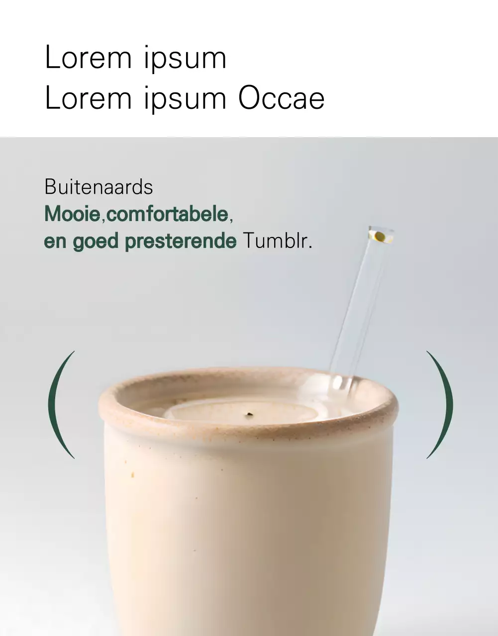 Een minimalistische wit met groene Tumblr advertentie voor nieuwkomers