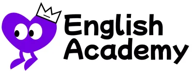 English Academy with a cute concept featuring a purple heart character