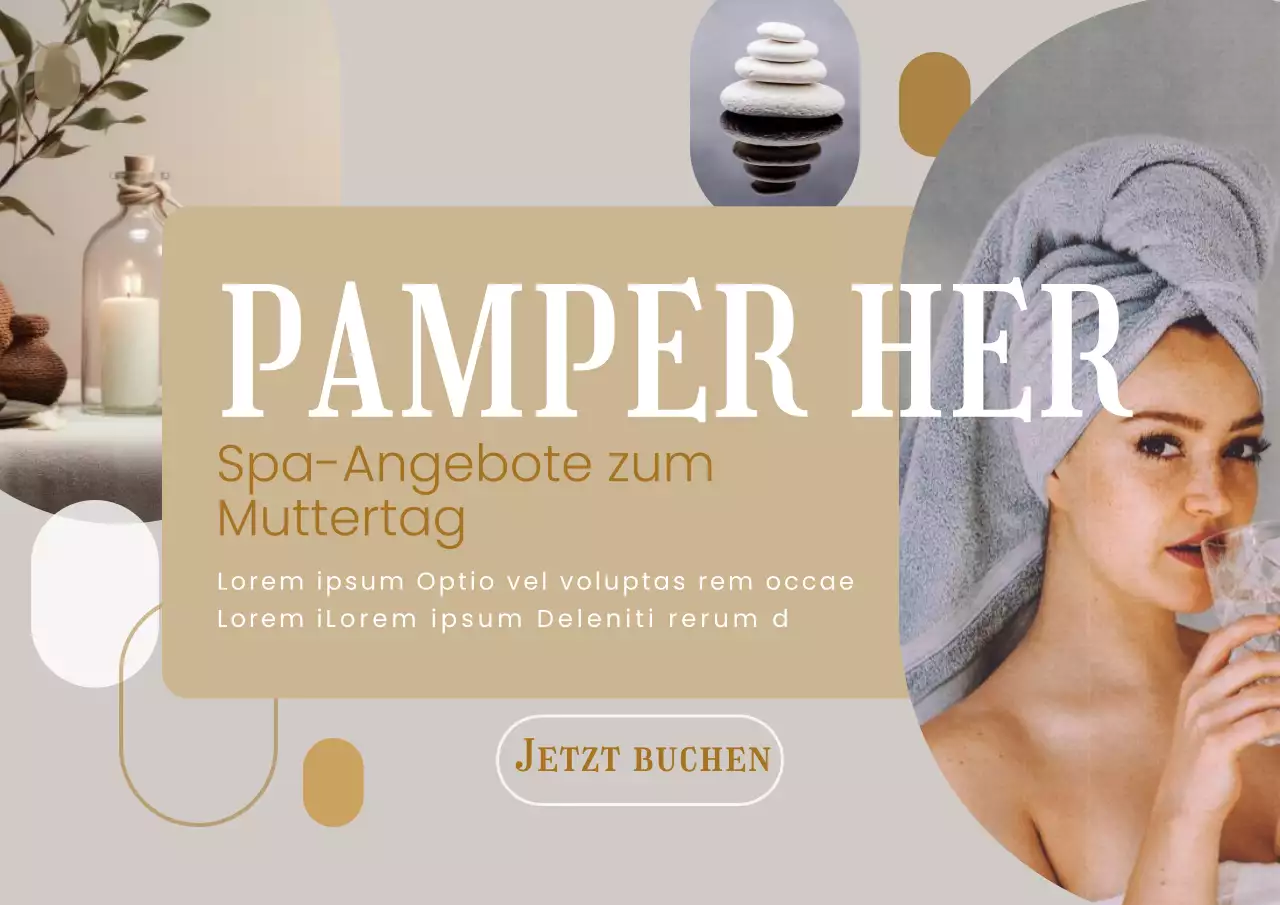 Golden und Grau Luxus Muttertag Spa Event Anzeige