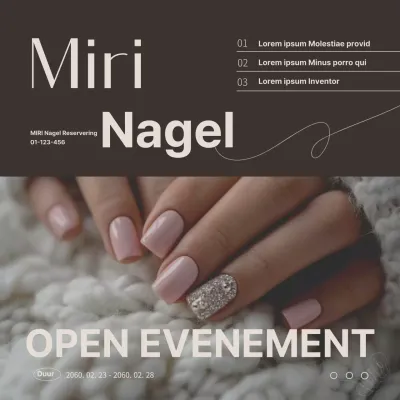 Over het openingsevenement van een eenvoudige nagelsalon in bruin en ivoor