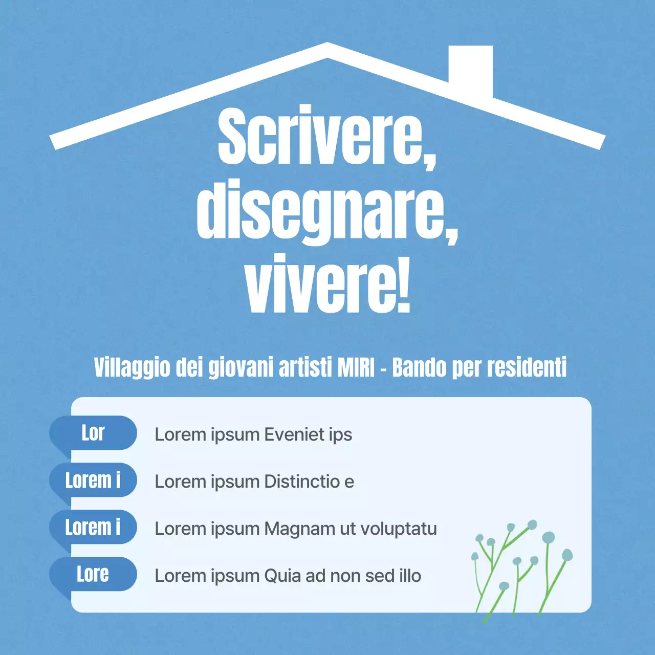 Promuovere un reclutamento di inquilini fresco e blu chiaro