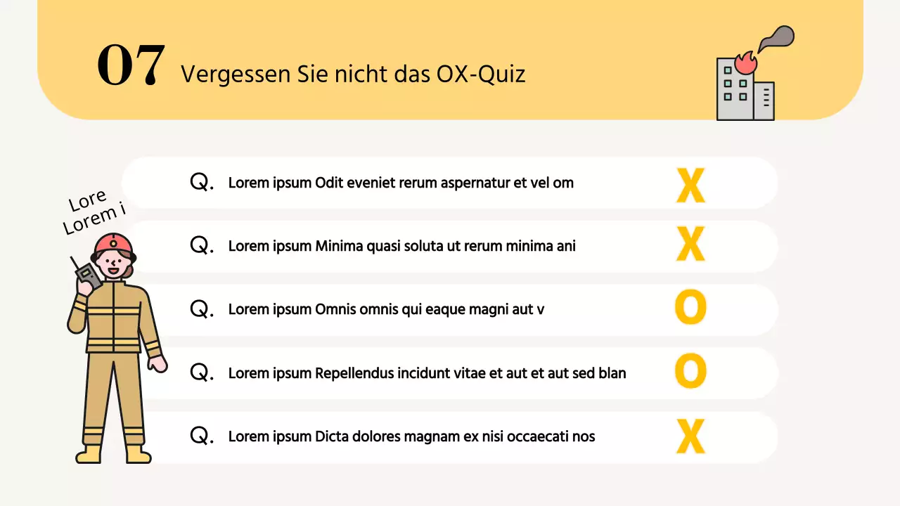 Einfache, gelbe Schulungsmaterialien für den Brandschutz