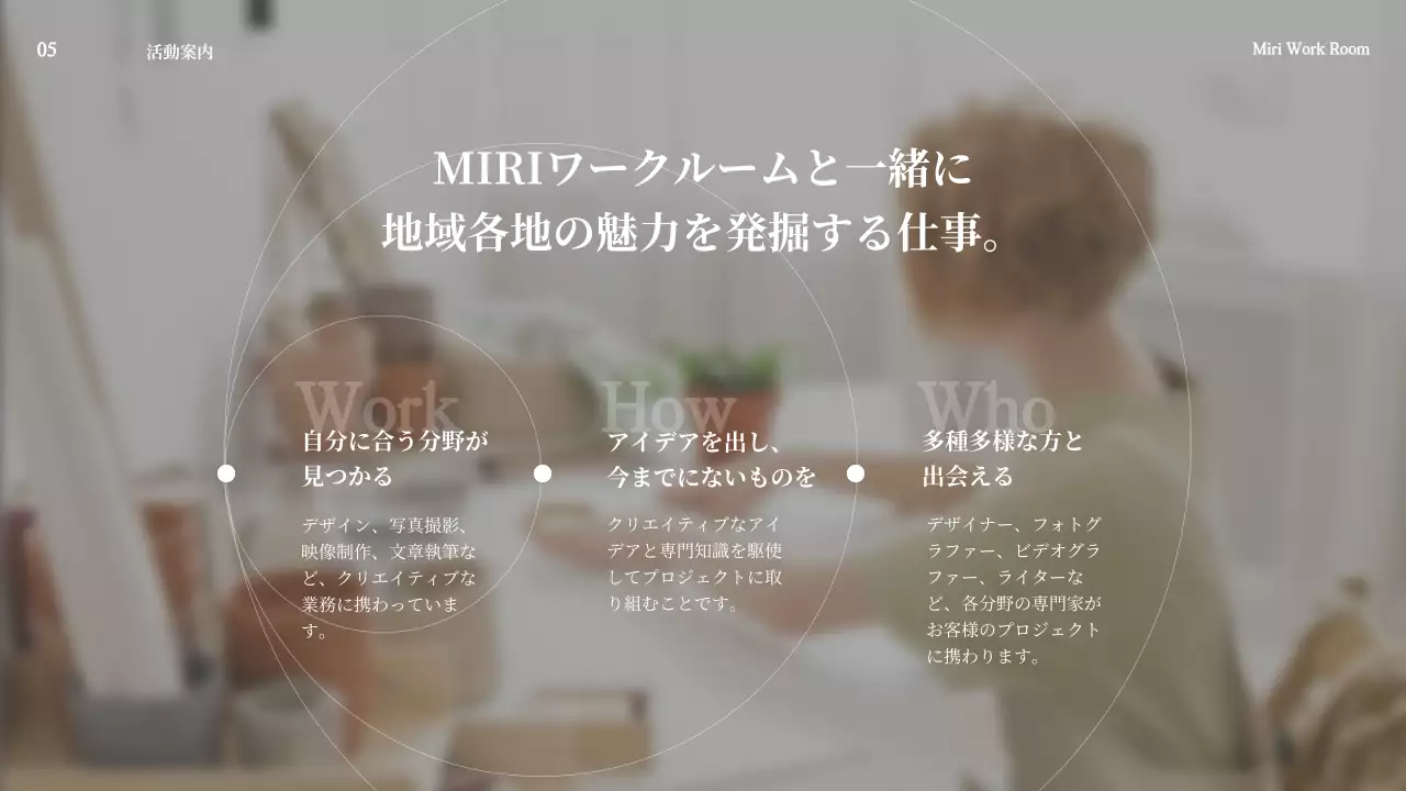 白 モダン ワークスペース パンフレット プレゼンテーション