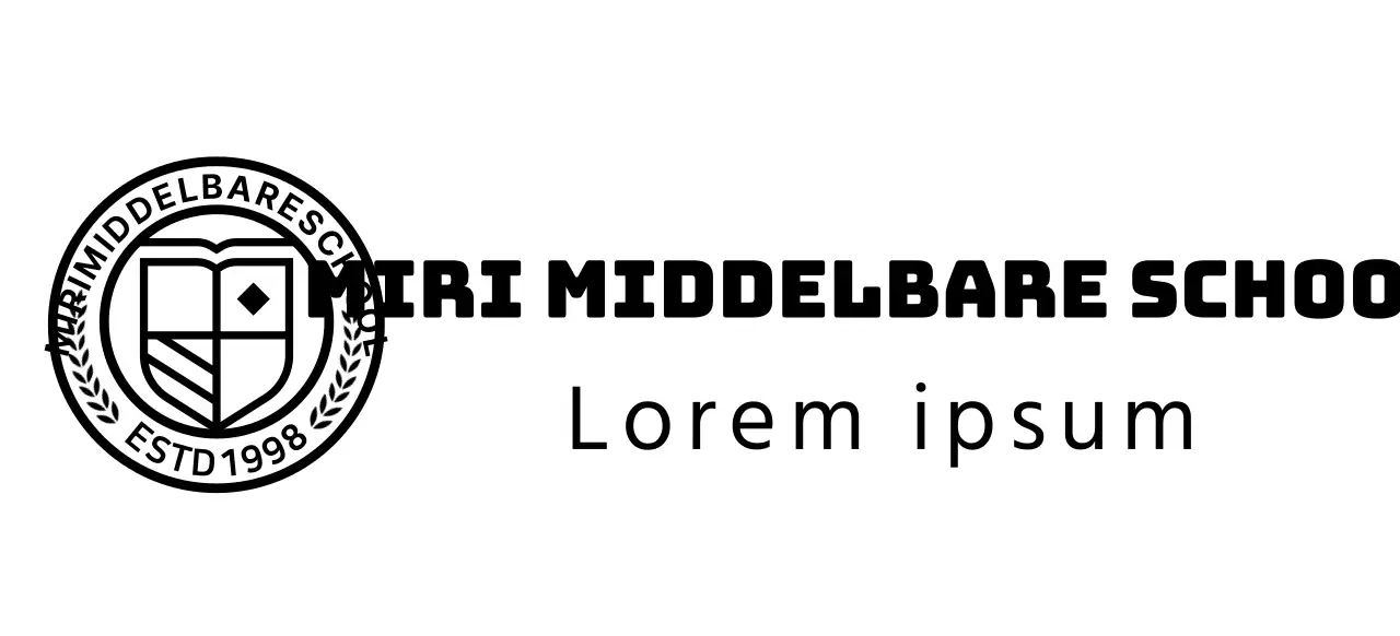 Middelbare school logo in de vorm van een cirkel onderwijssymbool
