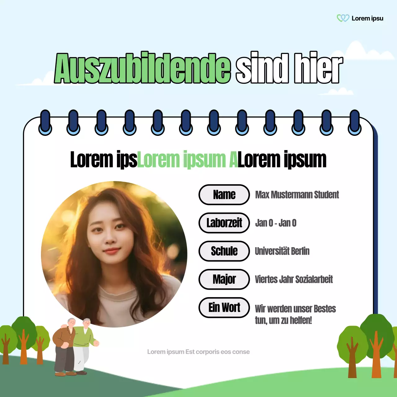 Ein schöner Beitrag über das Sozialamt in Grün und Regenbögen