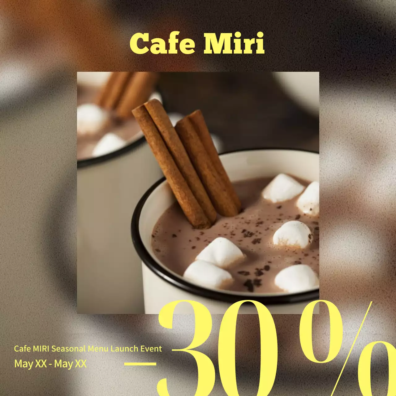 Yellow Vintage Cafe Notice Collection Instagram Carousel