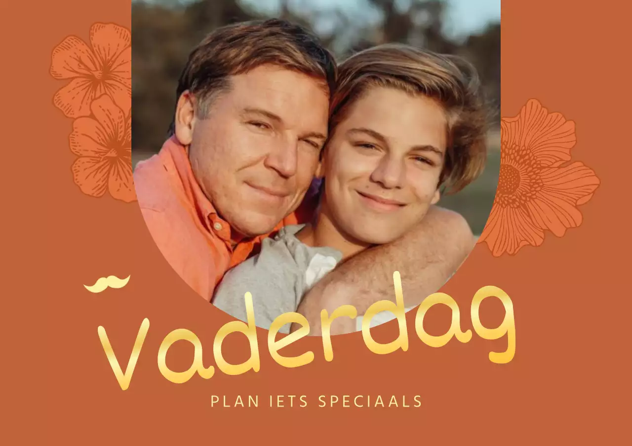 Een klassieke aankondiging voor Vaderdag in bruin