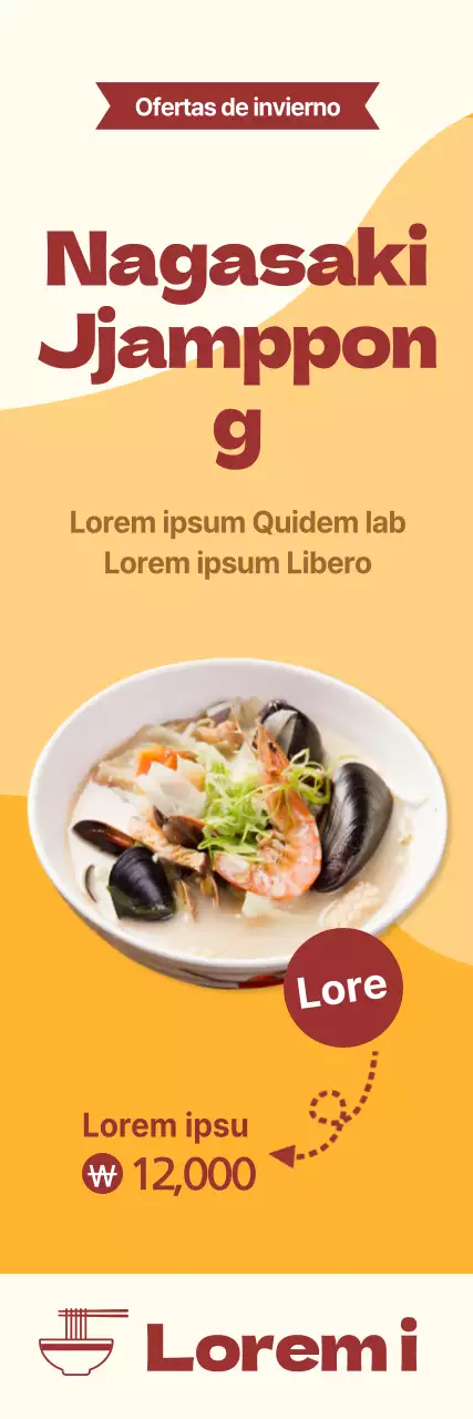 Introducir y promocionar la comida caliente de invierno con fondo naranja