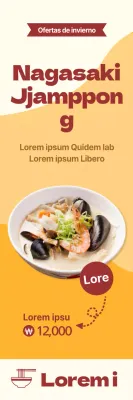 Introducir y promocionar la comida caliente de invierno con fondo naranja